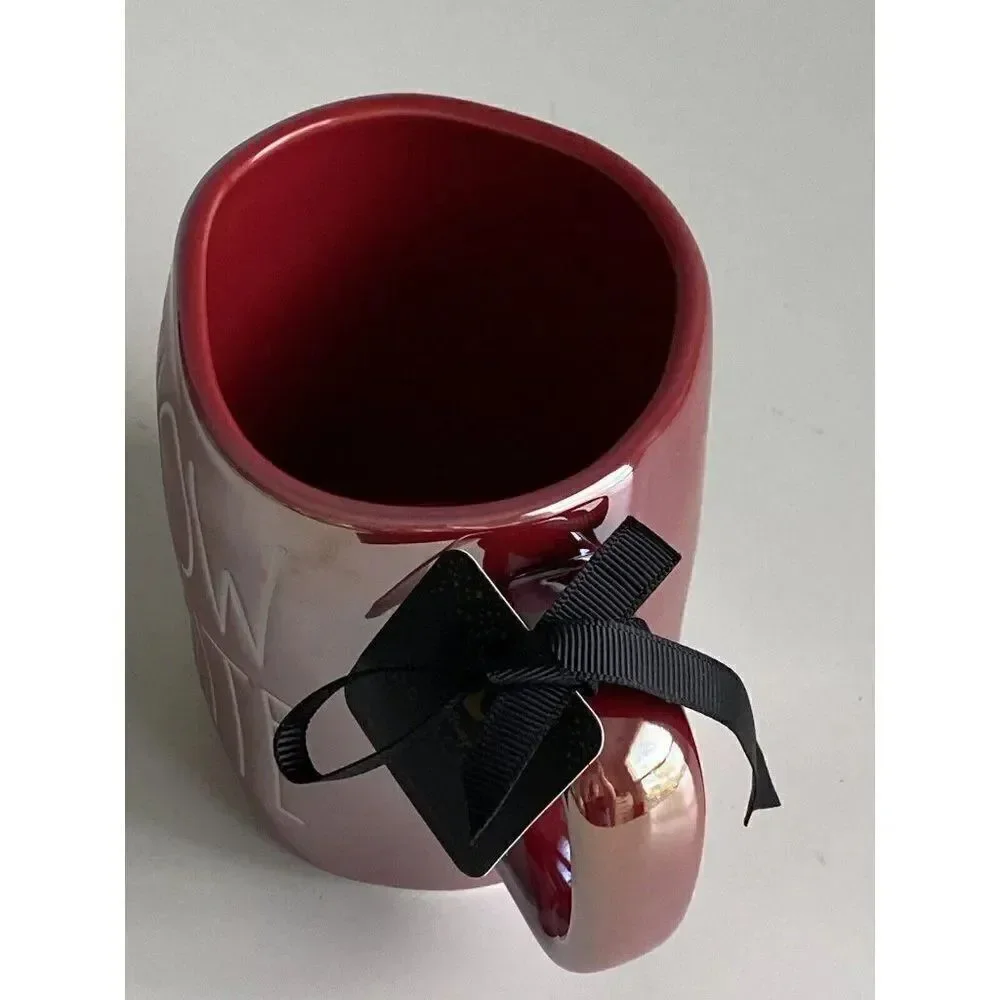 Rae Dunn Disney Snow White Red Iridescent Ceramic Mug NEW‎